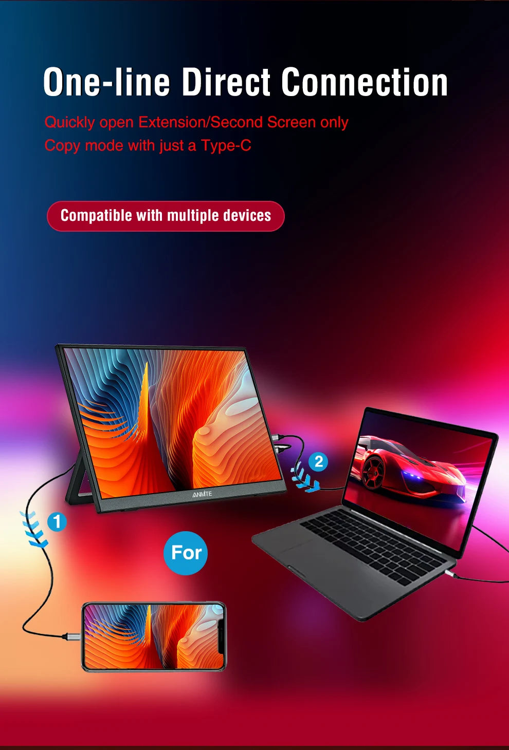 14 Inch Portable  Touch Monitor Non-touch optional 16:10 400cd/m2 Gaming Computer Expand Display For XBox PS4/5 Switch Loptop - Shoppiline