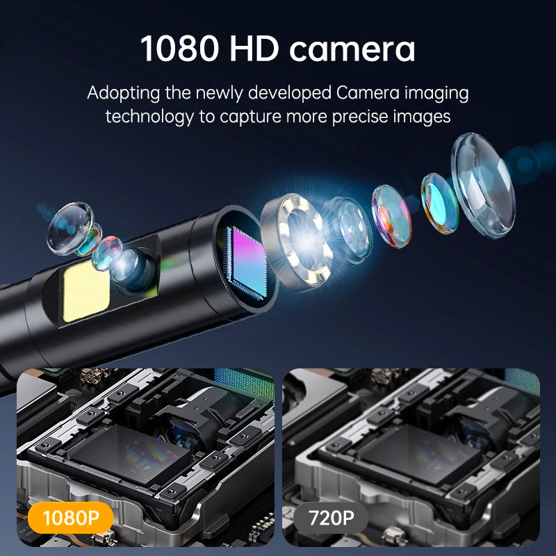 KERUI Industrial Endoscope Camera 4.3inch IPS Screen Dual Lens HD IP67 Waterproof Light Inspection Borescope For Pipe Car Repair - Shoppiline