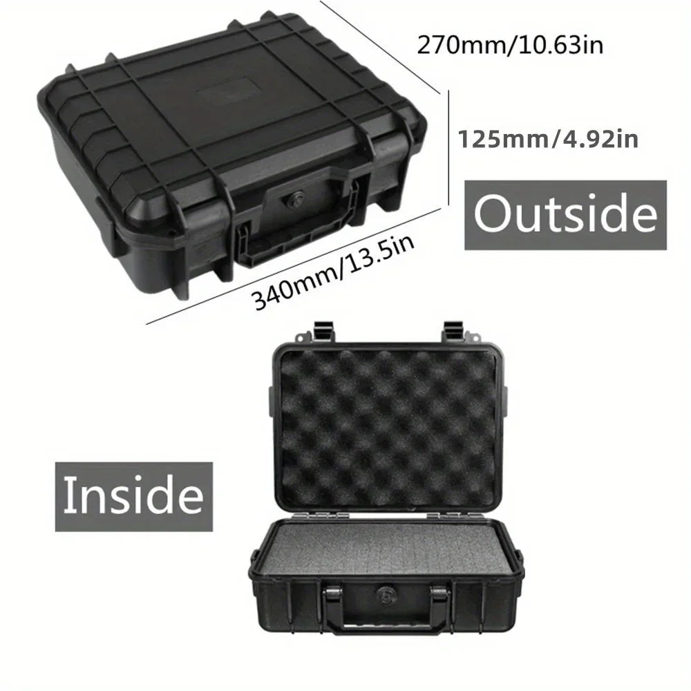 Waterproof Hard Carry Case Bag Toolbox With Pre-cut Sponge Storage Box Safety Protector Organizer Hardware Box Impact Resistant - Shoppiline