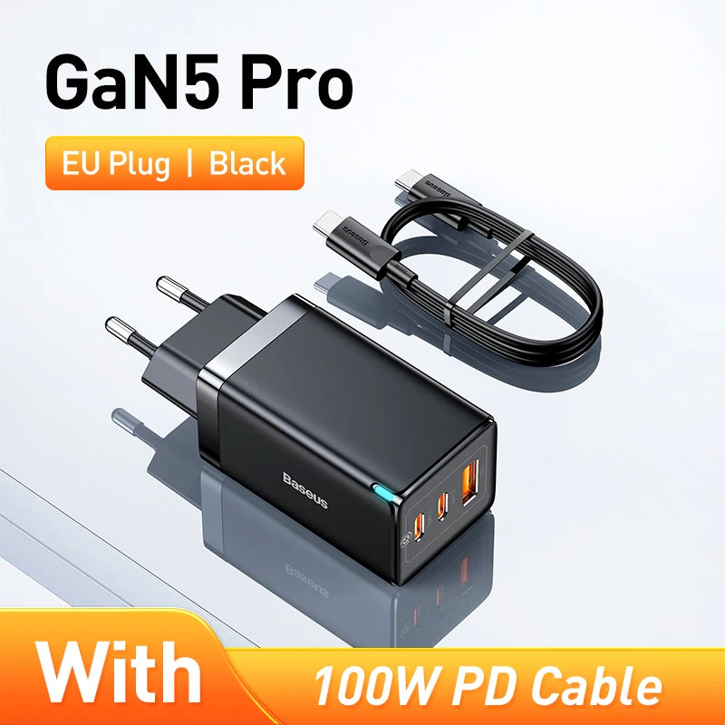 Baseus 65W GaN Charger Quick Charge Type C PD QC Charger USB Charger Portable Fast Charger For Laptop iPhone 17 16 15 14 13 Pro - Shoppiline