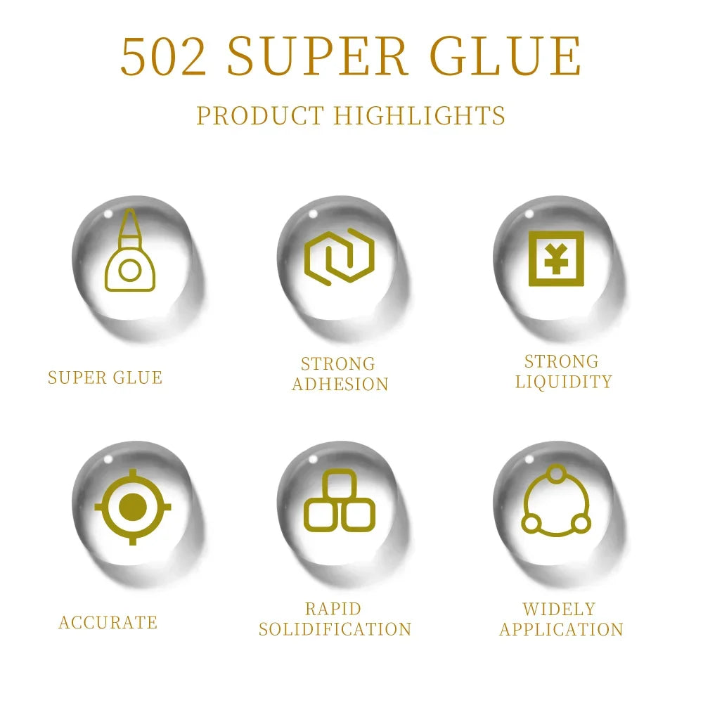 BIGLU 502 Super Glue Quick-drying Cyanoacrylate Instant Leather Rubber Wood Metal Strong Bond Liquid Adhesive Tool