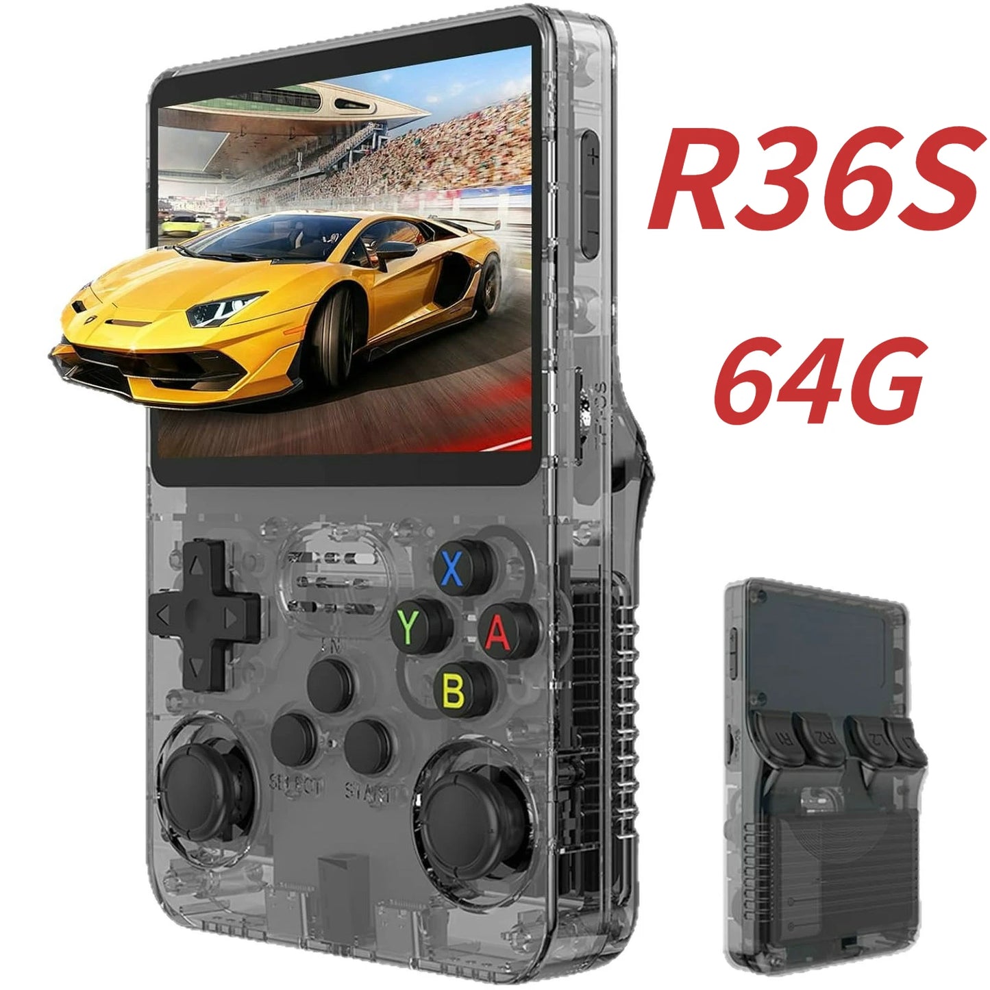 R36S Retro Games Console 3.5-Inch IPS Screen With Linux System Portable Pocket Retro Gaming Console 64GB 20000+ Classic Games