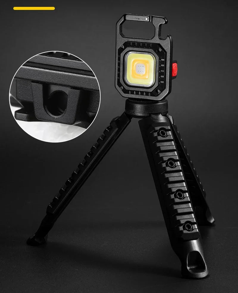 Mini LED Flashlight Magnetic COB Outdoor Camping Pocket Work Light 800 Lumens USB Rechargeable 7 Modes Spotlights