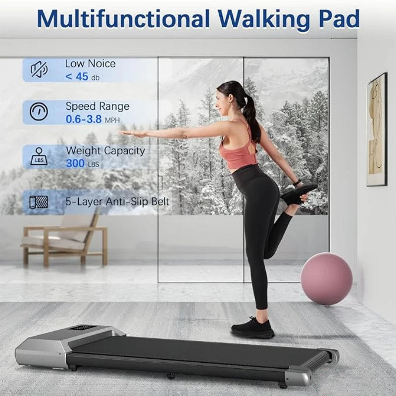 300lbs Treadmill for Home 2.5HP Treadmills Walking Pad LCD Digital Data Display 2in1 Walking Running Fitness Exercise Machine - Shoppiline