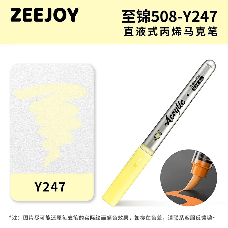ZEEJOY 120/12/1 Colors Direct Liquid Acrylic Marker Pens Waterproof Pen Soft Brush Nib for Manga School Art Supplies Stationery