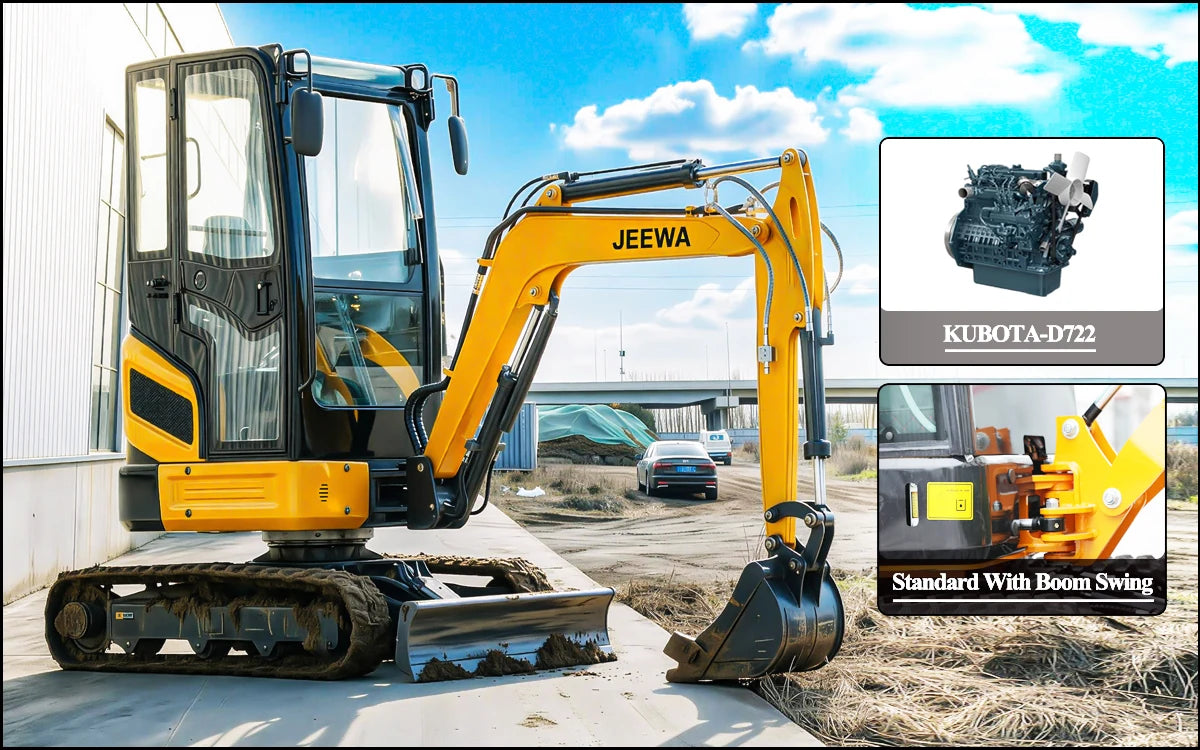 Excavator Mini  1.8 Ton Hydraulic Crawler Small Digger Micro Bagger for Farm Garden Construction  Multifunctional Free Shipping