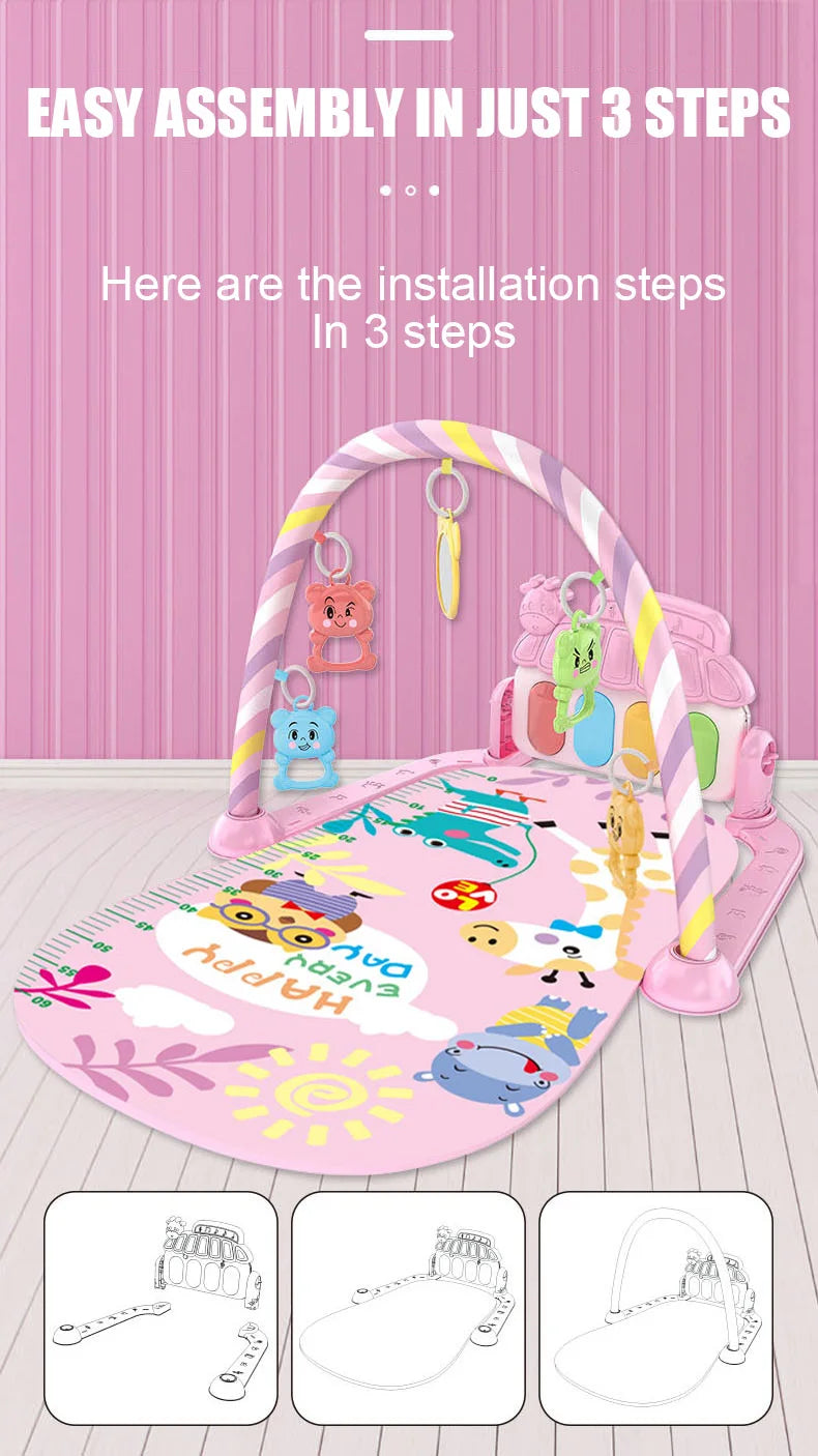 Baby Musik Spieldecke Krabbeldecke Neugeborenen Teppich Pedal Klaviertastatur Baby Fitness Rack Spielmatte Krabbelspielkissen Spielzeug Geschenk
