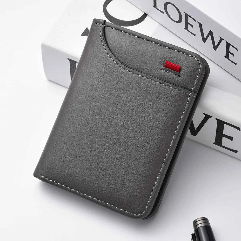 1Pc New Ultra-thin Mini Soft PU Leather Credit Card Wallet Holder Short Vertical High Quality Men's Wallet