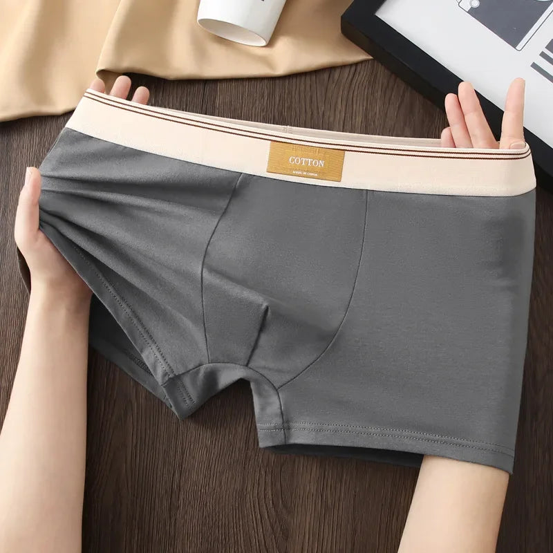 3Pcs Men's Underwear Hombre Panties Boxershorts Comfortable Breathable Cotton Underwear Sexy Underwear Solid Color Boxer Shorts