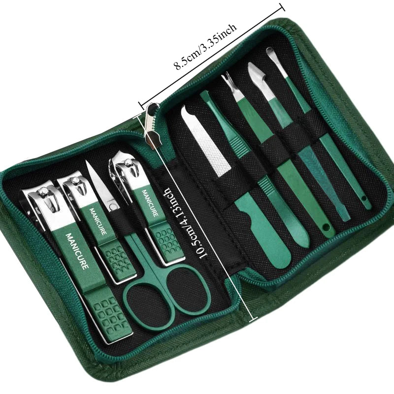 6-9tlg. Maniküre-Set mit Lederetui Professionelle Fuß- und Gesichtspflege-Werkzeugsätze Edelstahl-Nagelknipser-Sets Geschenk