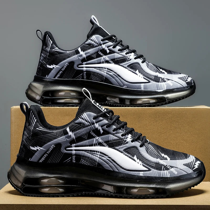 Men's Fashionable Basketball Shoes with Air Cushioning, Comfortable and Non-Slip, Breathable and Shock-Absorbing, Suitable for Men's Outdoor Activities
