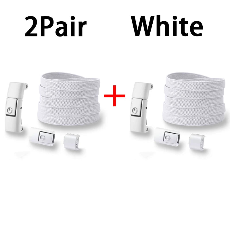 Press Lock Shoelaces without ties Elastic Laces Sneakers Tennis No Tie Shoe laces Shoes Accessories 1Pair/2Pair