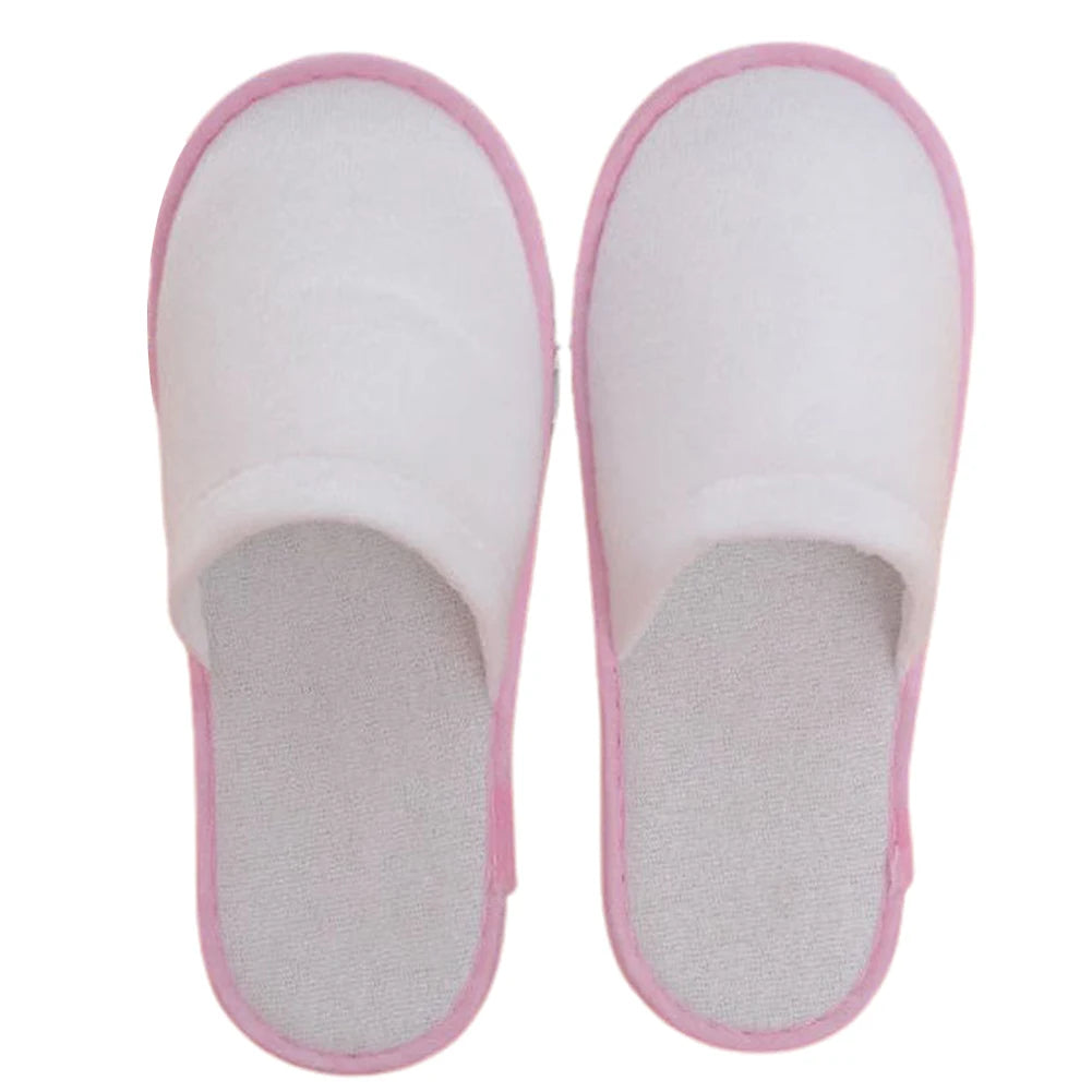 10Pair Lot Hotel Slippers Men Womens random color Velvet Travel Disposable Cotton Home Hospitality Shoes Cheap SPA Guest Slides - Shoppiline