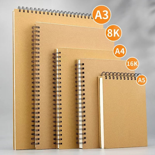 A3/A4/A5/8k/16k Sketchbook Thick Paper 160 GSM Notebook for painting DIY Creative Practice Drawing Art School Supplies - Shoppiline
