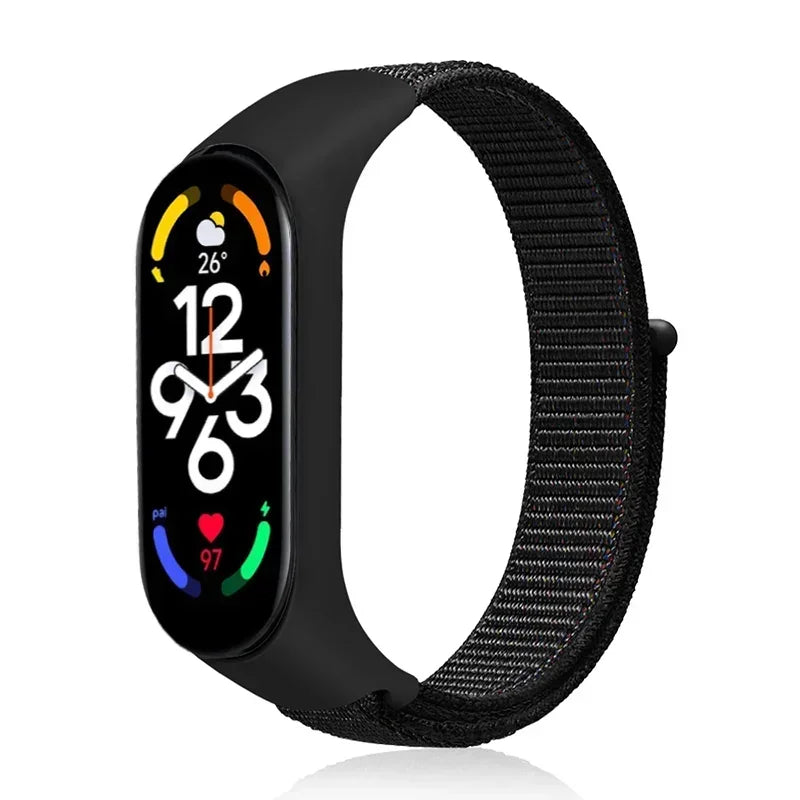 Nylon loop Mi band 4 5 6 Strap Replacement Soft Adjustable Wrist Watchband Pulsera correa For Xiaomi Mi band 3 4 5 6 7 Bracelet