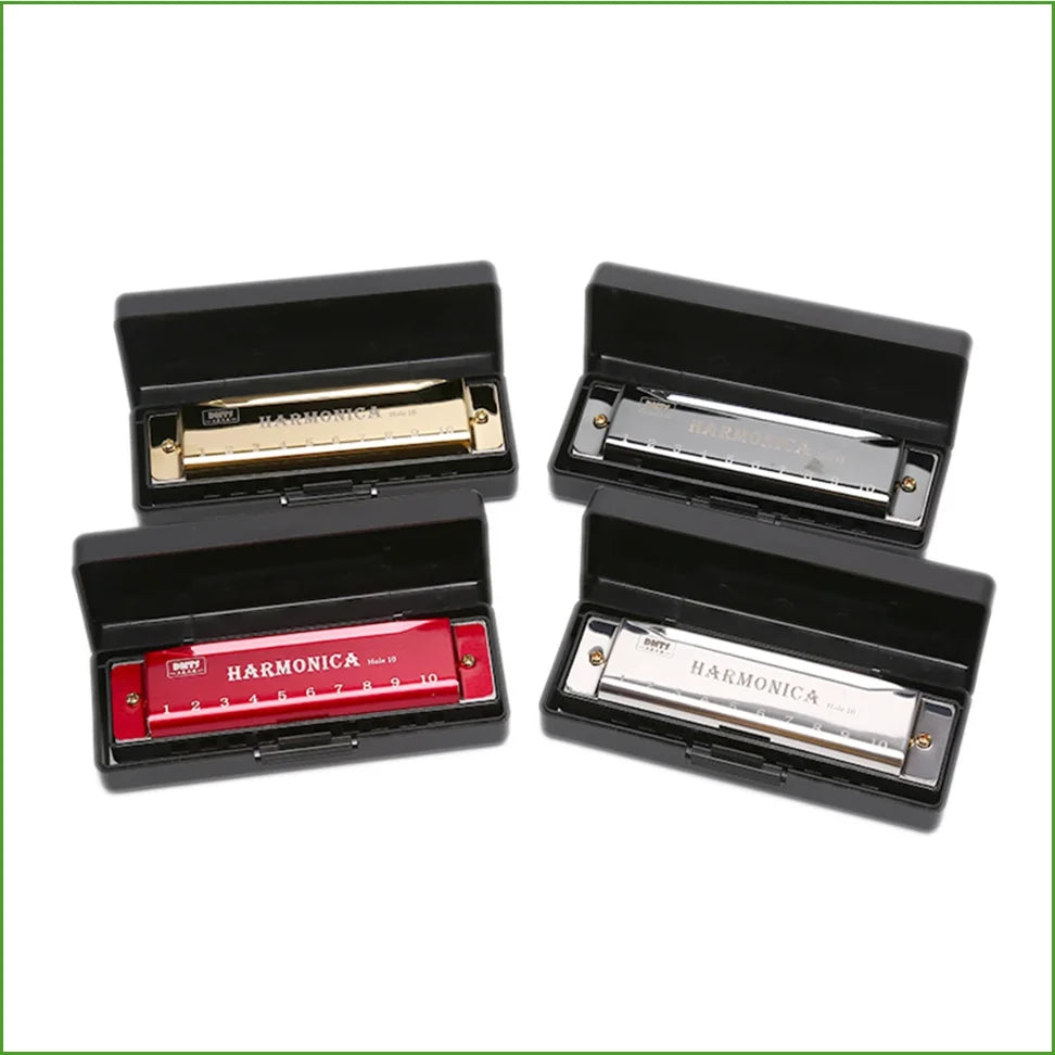 Harmonica Key of C 10 Hole Diatonic Harmonica C with Case for Beginner Students Kids Gift with Case