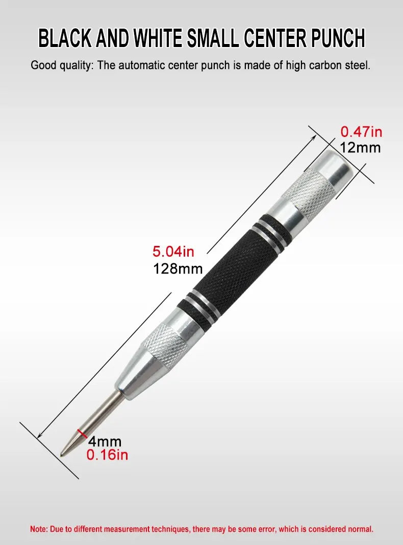 2pc Spring Type Automatic Center Punch Locator Glass Striker Window Breaker Punch Centering Punch Punch Tool