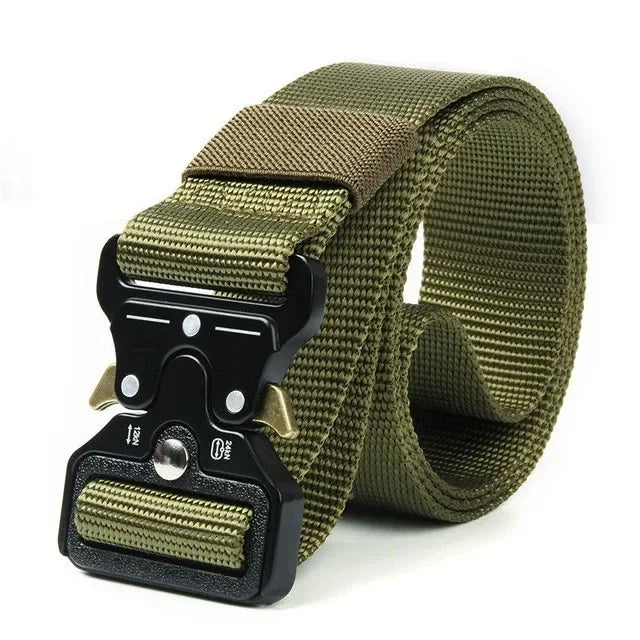 Tactical Belt for Men, High Quality Nylon Military Belt with Metal Buckle, Outdoor Sports Training Gear, Adjustable