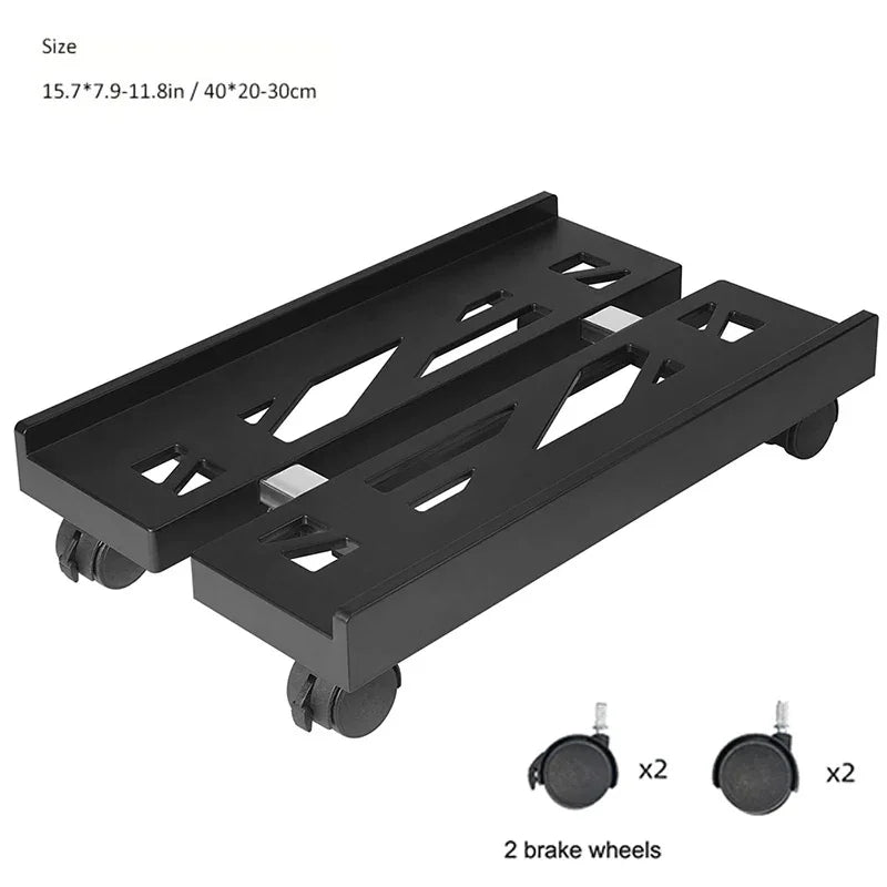 Mobile PC Tower Stand Adjustable Shelf Computer CPU Holder Telescopic Desktop Stand Computer Bracket Cart With Rolling Caster - Shoppiline