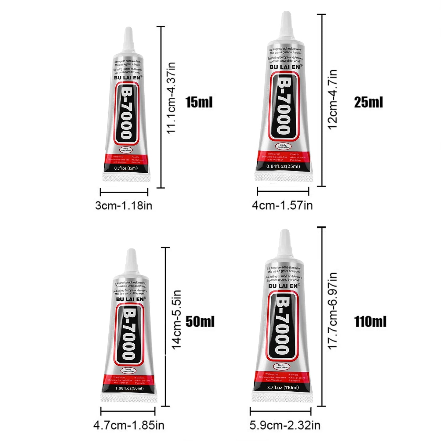 JXVX B7000 Glue Clear with Precision Tip, Bedazzling Glue, Rhinestone Glues, Craft Glues, Jewelry Making, Nail Art, DIY, Makeup.