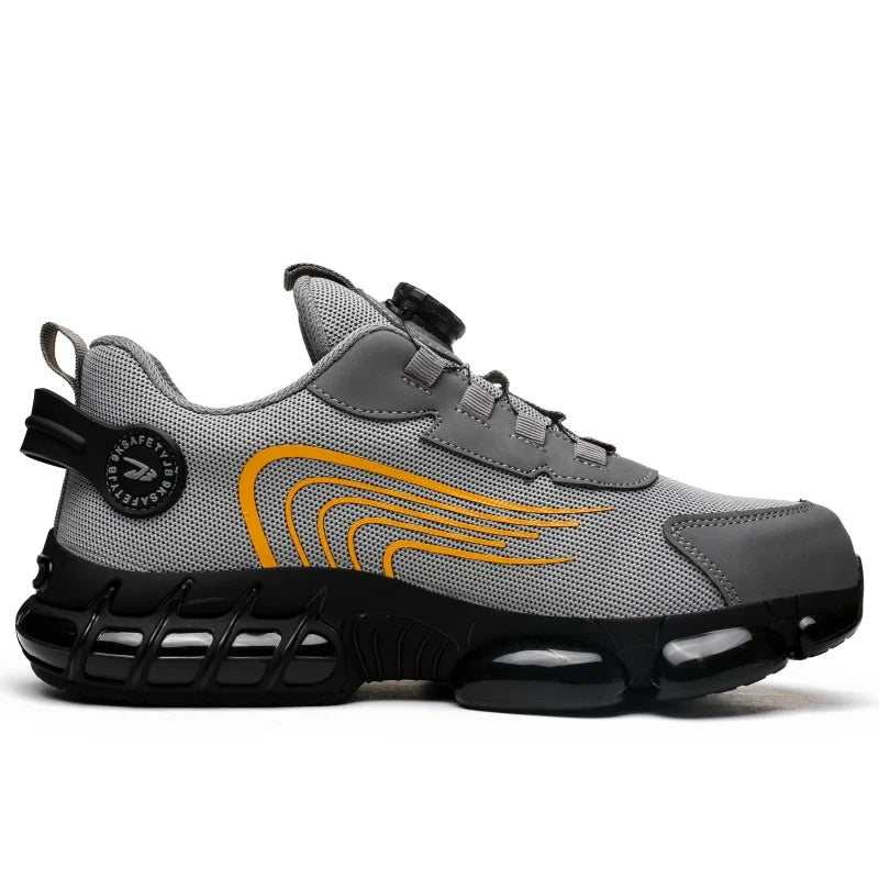 Rotary Buckle Work Safety Shoes For Men and Women Air Soft Sole Lightweight Protective Work Sneakers Men Breathable Boots - Shoppiline