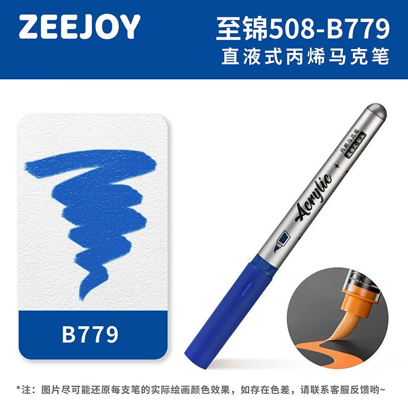 ZEEJOY 120/12/1 Colors Direct Liquid Acrylic Marker Pens Waterproof Pen Soft Brush Nib for Manga School Art Supplies Stationery