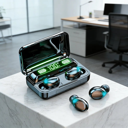 New TWS Bluetooth Headphones 9D Stereo High Bass Sport Earphones Handfree Touch Control Tws Wireless Earbuds Waterproof Headset