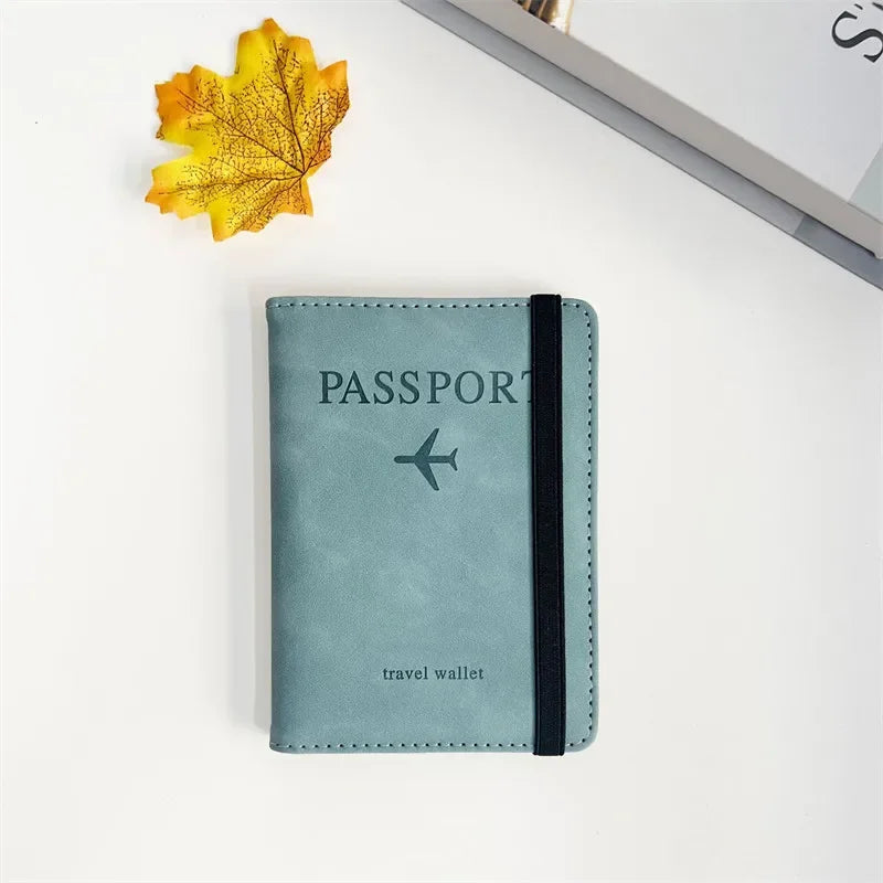 RFID Blocking Passport Holder Cover Wallet Case Travel Leather Wallet for Men Women Multi-Function ID Bank Card Case Accessories