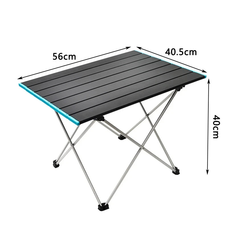 Table de camping pliante portable ultralégère, bureau de dîner extérieur pliable en alliage d'aluminium haute résistance pour fête de jardin, pique-nique, barbecue