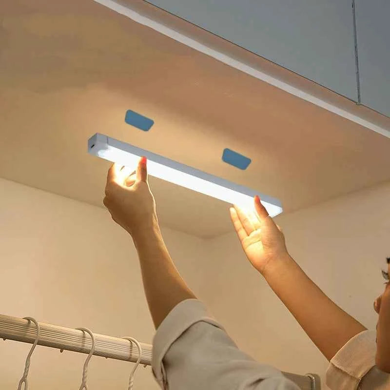 HOMEFISH Cabinet Light USB Rechargeable Motion Sensor LED Bar Light Induction Night Light Portable for Kitchen
