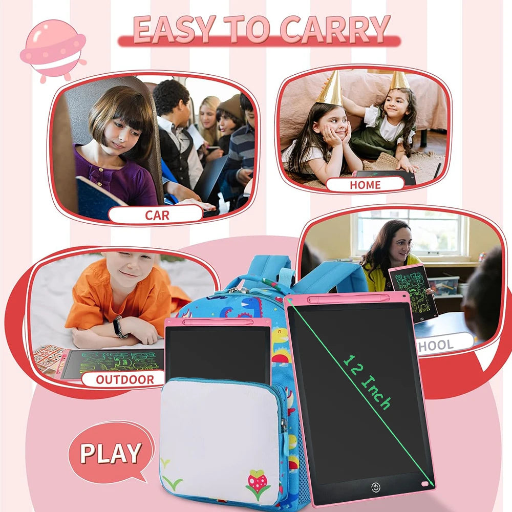 RSP 12 Inch LCD Drawing Board Electronic Writing Tablet Colorful Screen Doodle Board Educational toy For 3-8 Kids Birthday Gifts