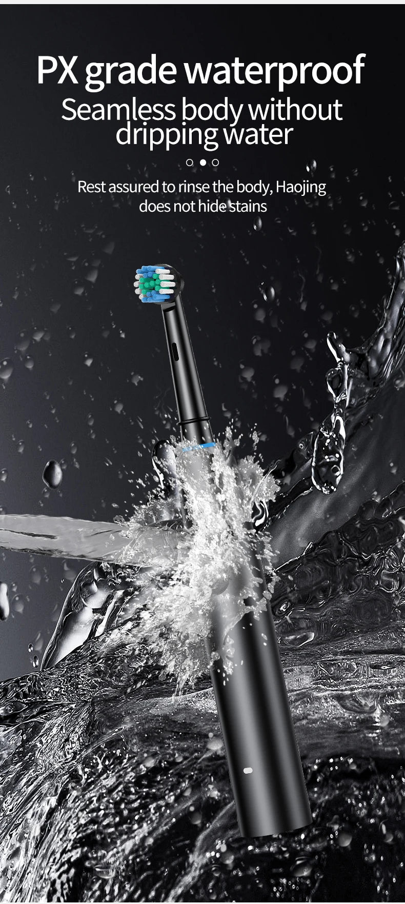 HOMEFISH Bestselling 5-Speed Rotating Electric Toothbrush 360° Rotating Soft Bristle Head Waterproof Sonic Rechargeable