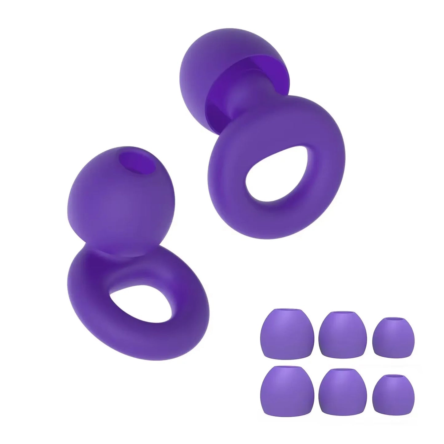 Plugs for Sleep,Swim, Work– Super Soft Silicone Ear Reusable Hearing Protection for Noise Reduction 8 Ear Tips in XS/S/M/L