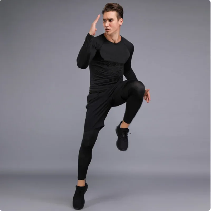 2025 Compressed T-shirt Men's sportswear Running T-shirt Elastic Quick-drying Exercise T-shirt for men exercising in the gym