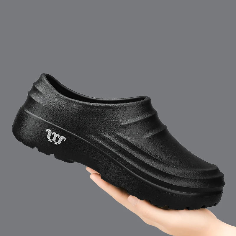 New Men's Anti-slip Chef Shoes Sandals For Men Working Shoes Waterproof Fashion Garden Shoes Clogs For Beach Slippers Size 36-48