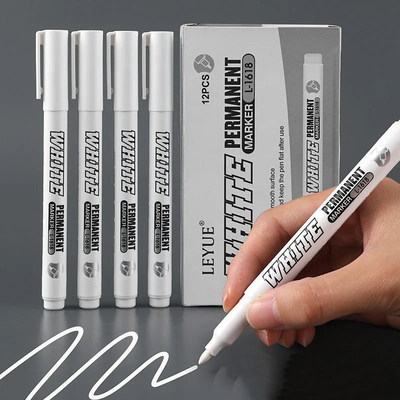 Nouveau 1/2/3PCS Marqueur Métallique Étanche Peinture Blanche Permanente Stylo Lavage Art Peinture Graffiti Stylos Tissu Bois Cuir Marqueur 1MM