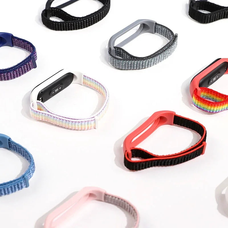 Nylonarmband für Xiaomi Mi Band 4/5/6/7 Armband Uhrenarmband Sport atmungsaktives Armband für Miband 4/5/6/7 Ersatz Correa Armband