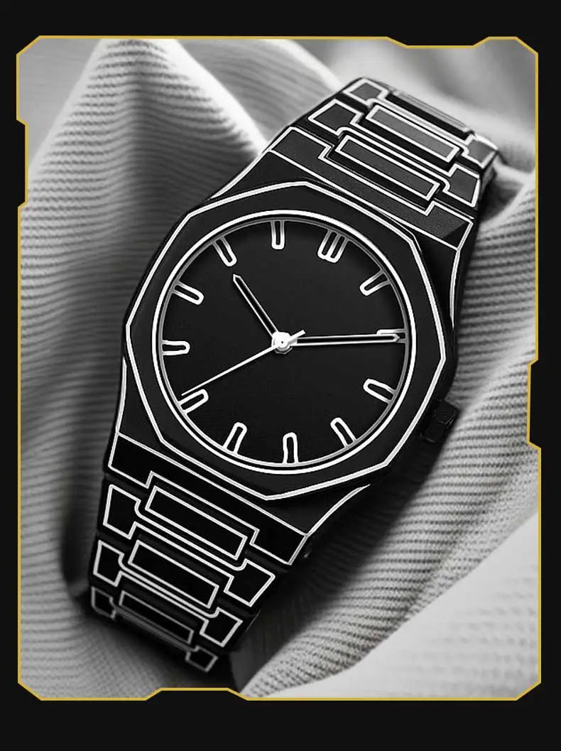 2025 Neue kreative Herren-Silikonuhr VA VA VOOM Marke Quarzuhrwerk Kreative Linien Freizeit Outdoor Sport Schwarz Armbanduhren