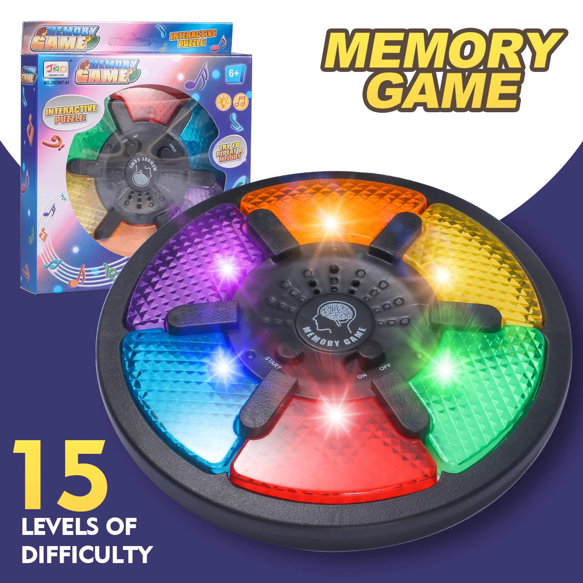 Puzzle and Memory Training Machine - Parent child Interactive Thinking Development Brain Toy - Creative Flash Sound - Mini Elect