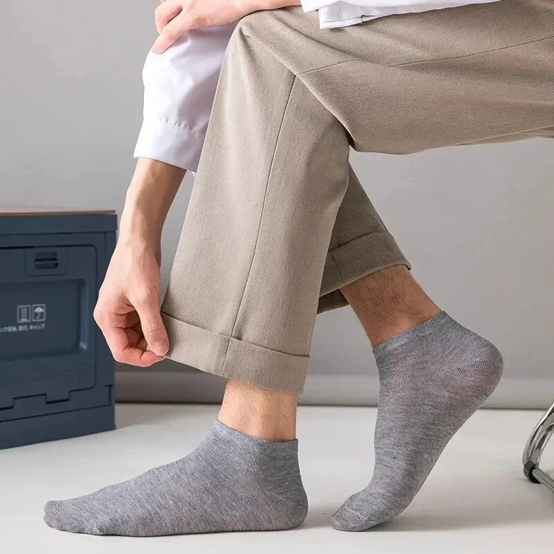 Solid Color Ankle Boat Socks Low Cut Short Style Comfortable Fashionable For Men Women Spring Summer Round Neck Casual
