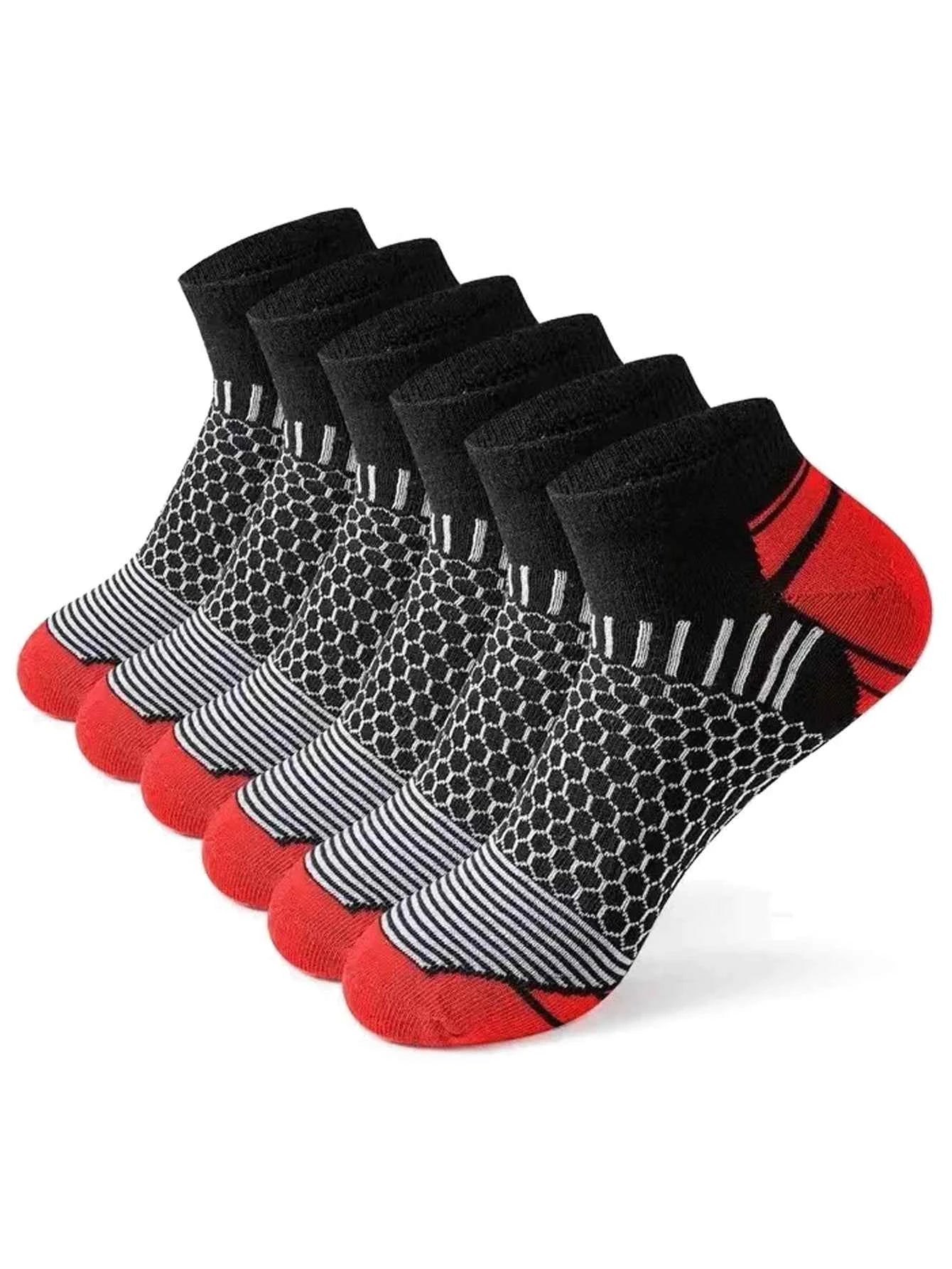 12Pairs High Qualit Athletic Socks Men's Ankle Socks Running Cyclling Waist Honeycomb Design And Firm Sports Leisure Socks Gifts