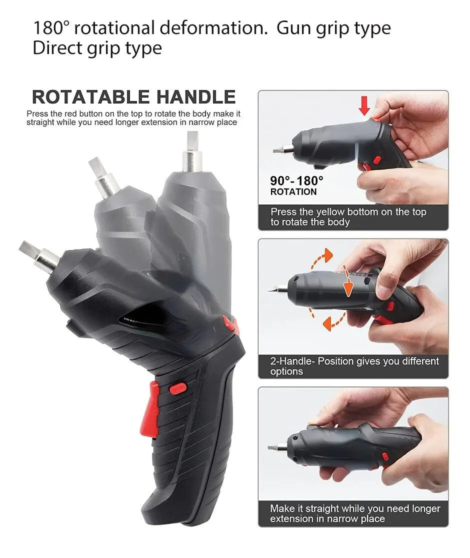 47 PCS 3.6V Electric Screwdriver Set 1800mAh Battery Powered Portable Cordless Electric Screwdriver Household Maintenance Power - Shoppiline