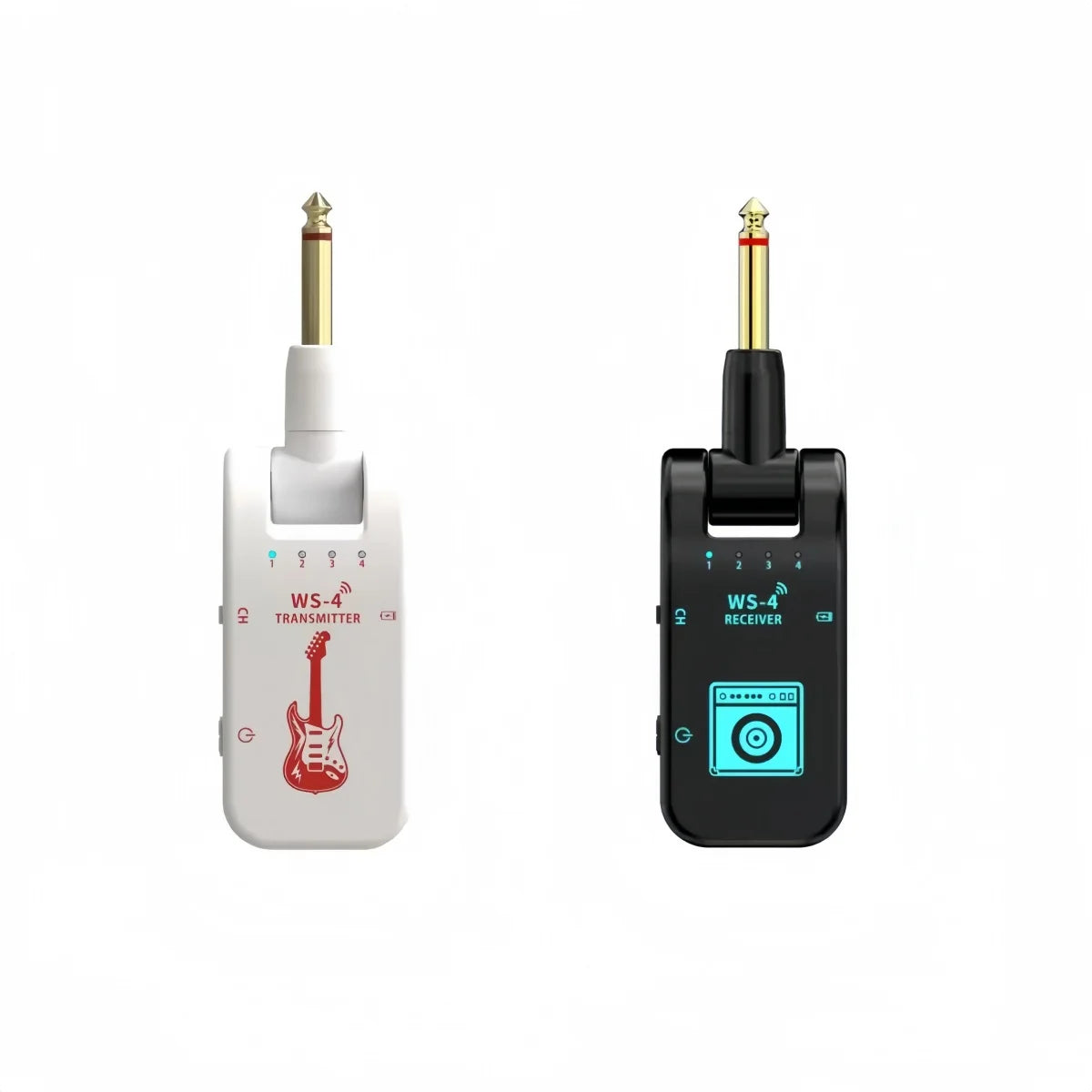 Miwayer WS-4 Wireless Guitar System 2.4GHz w/8 Channels Rechargeable Wireless Audio/48K/16bit/for Electric Guitar Bass Electric