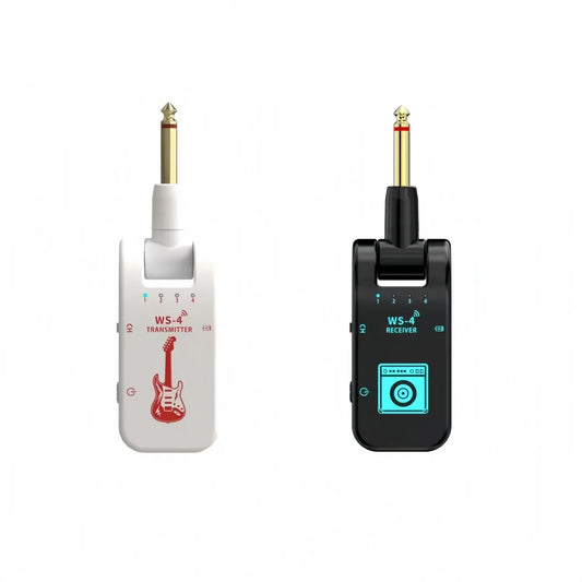 Miwayer WS-4 Wireless Guitar System 2.4GHz w/8 Channels Rechargeable Wireless Audio/48K/16bit/for Electric Guitar Bass Electric