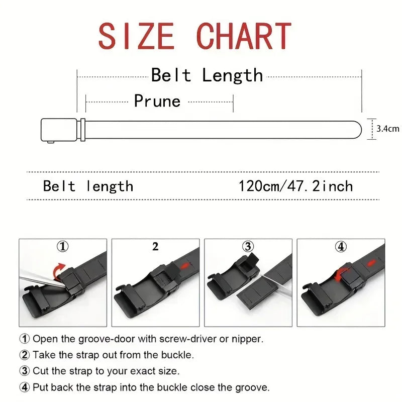Quick Release Belt Automatic Buckle, Tactical Military Canvas Webbing for Men, Durable Outdoor Workwear Training Pants
