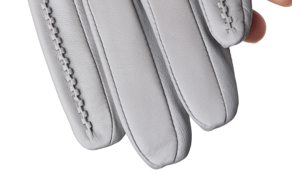 Women's sheepskin gloves winter warm plus velvet short thin touch screen driving color women's leather gloves good quality -2226