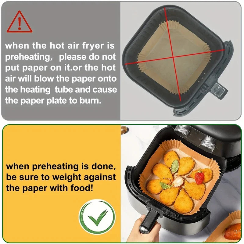 Air Fryer Special Paper High-temperature Resistant Oil Absorbing Paper Pad Food Grade Special Paper Circular Square Baking Paper