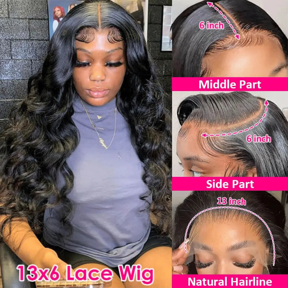 Unbehandelte peruanische Body Wave Echthaarperücken mit 250 % Dichte, 40–42 Zoll, 13x6 HD-Lace-Front, 13x4-Frontal-Perücken, glueless Verschlussperücken für Damen