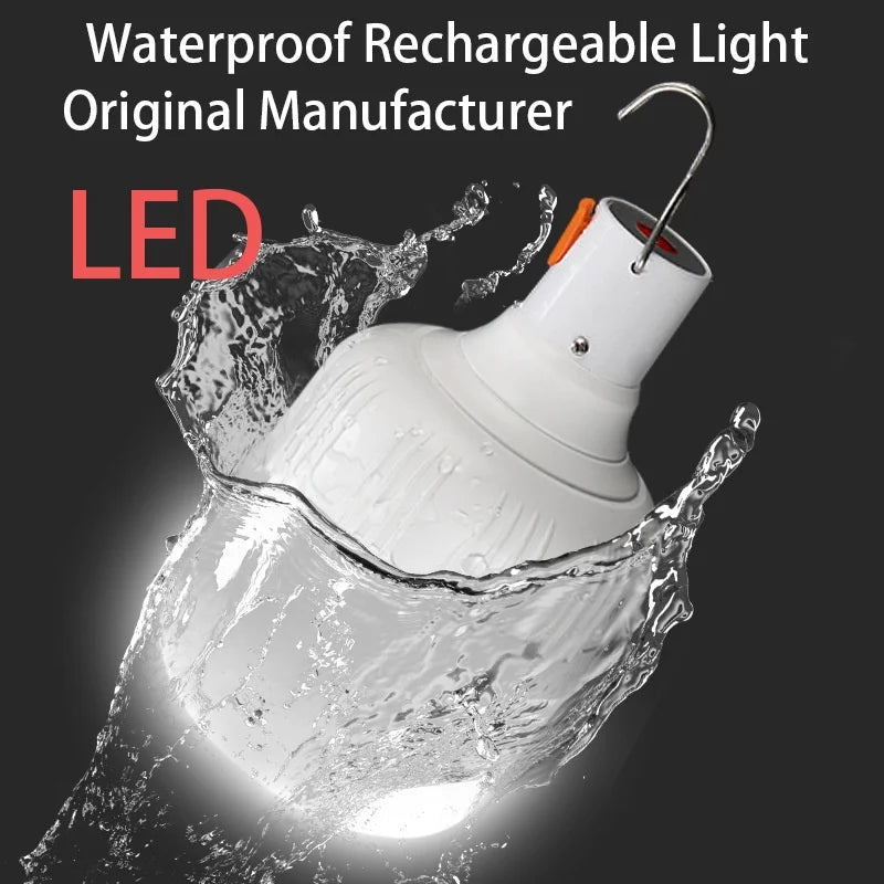 USB Rechargeable LED Bulb with Hook Portable Emergency Light for Outdoor Camping Fishing Hiking Security