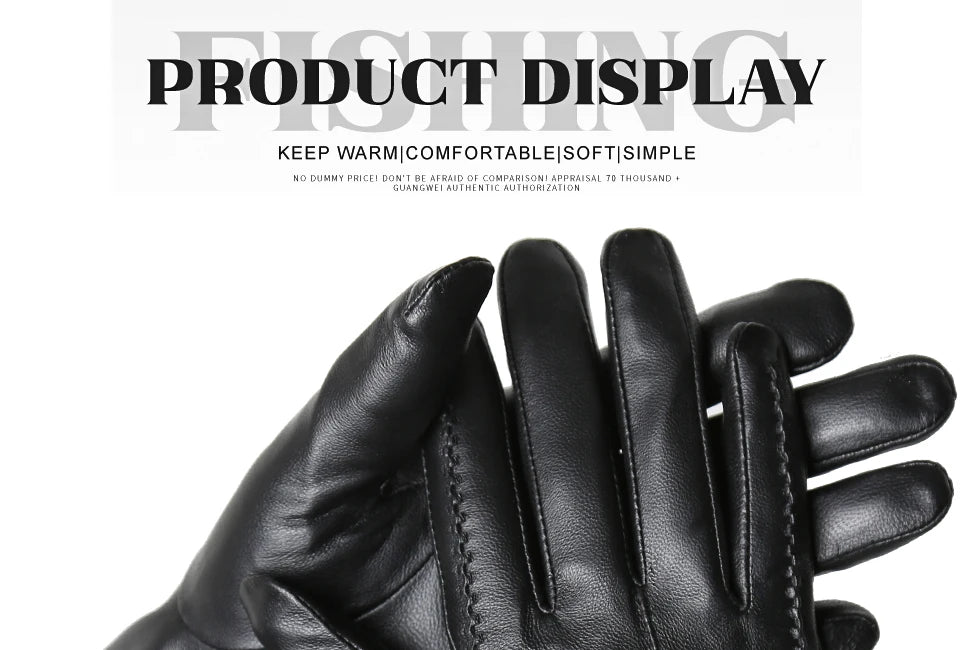 Women's sheepskin gloves winter warm plus velvet short thin touch screen driving color women's leather gloves good quality -2226